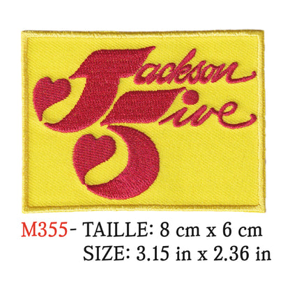 MAXIMUMPATCHES - Ecusson Patch Brodé Thermocollant - 8 cm x 6 cm - Jackson Five J5 Groupe Musique Rock Punk Hard Trash Métal Heavy Psychedelic