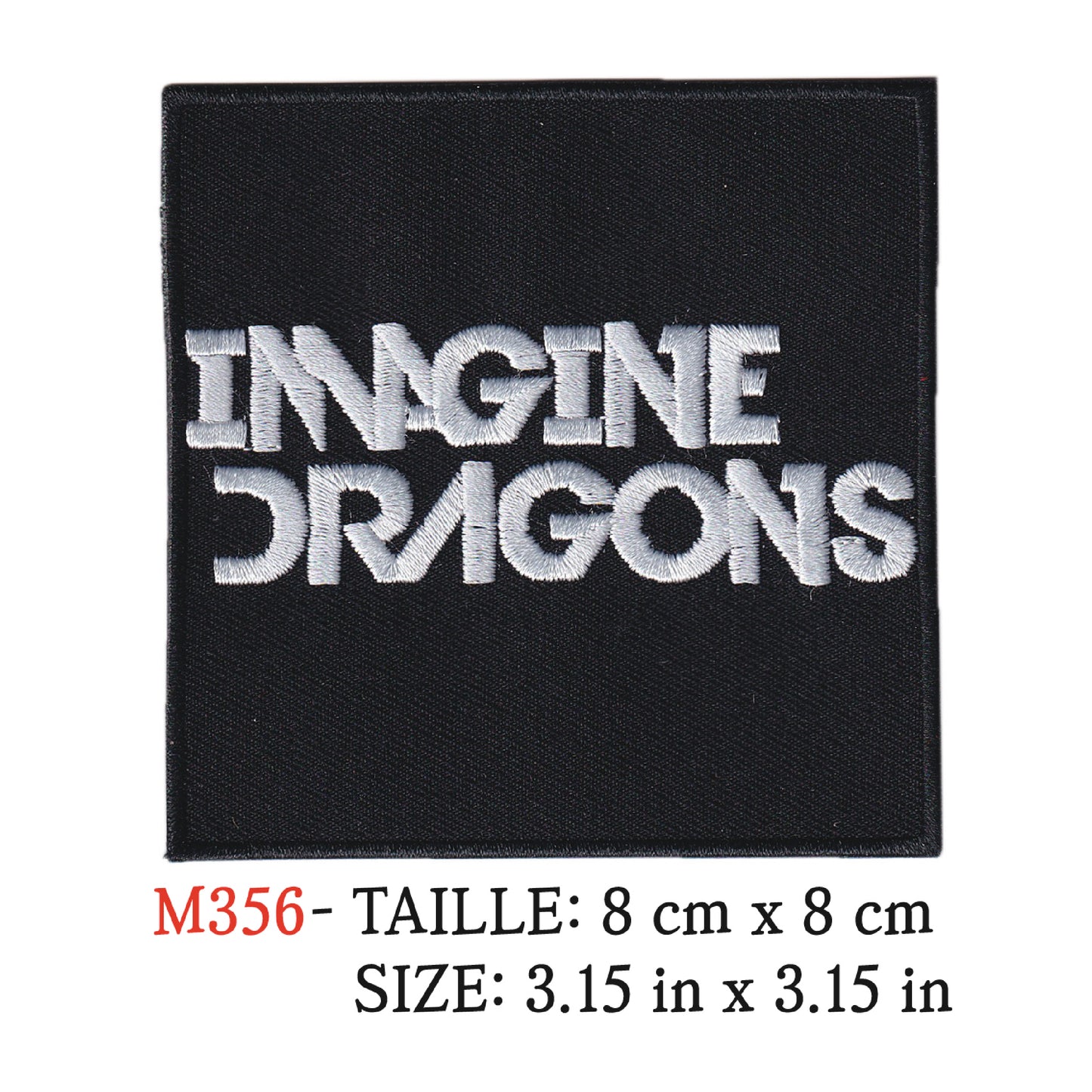 MAXIMUMPATCHES - Ecusson Patch Brodé Thermocollant - 8 cm x 8 cm - Imagine Dragons Groupe Musique Rock Punk Hard Trash Métal Heavy Psychedelic