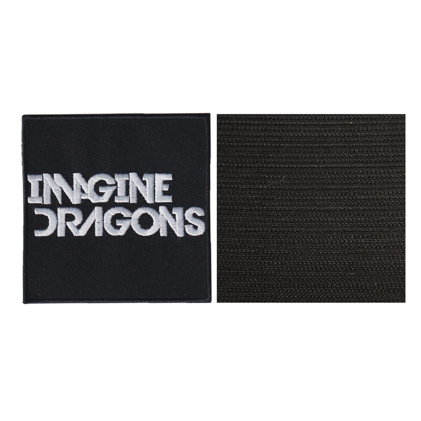 MAXIMUMPATCHES - Imagine Dragons - 8 cm x 8 cm - Ecusson Patch Brodé Avec Scratch Cousu Au Dos + Carré Scratch A Coudre, Face Opposé 10 cm x 10 cm/Groupe Musique Métal Rock Punk Heavy Trash Blues