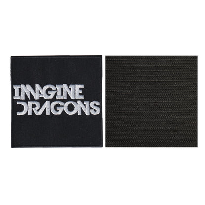 MAXIMUMPATCHES - Imagine Dragons - 8 cm x 8 cm - Ecusson Patch Brodé Avec Scratch Cousu Au Dos + Carré Scratch A Coudre, Face Opposé 10 cm x 10 cm/Groupe Musique Métal Rock Punk Heavy Trash Blues