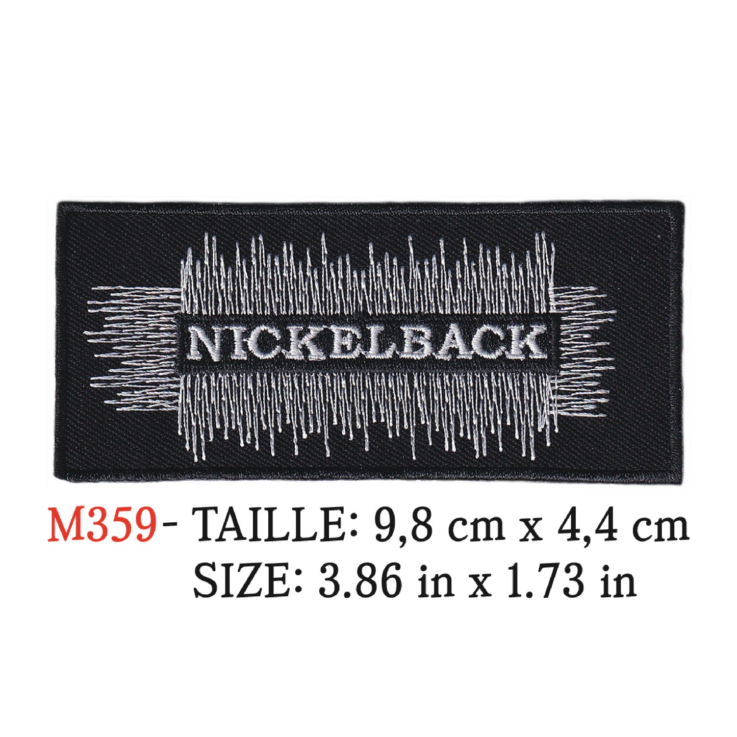 MAXIMUMPATCHES - Ecusson Patch Brodé Thermocollant - 9,8 cm x 4,4 cm - Nickelback Groupe Musique Rock Punk Hard Trash Métal Heavy Psychedelic