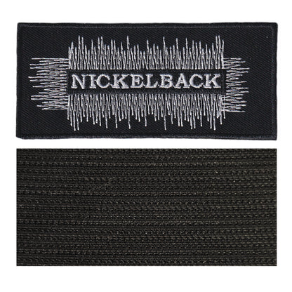 MAXIMUMPATCHES - Nickelback - 9,8 cm x 4,4 cm - Ecusson Patch Brodé Avec Scratch Cousu Au Dos + Carré Scratch A Coudre, Face Opposé 10 cm x 10 cm/Groupe Musique Métal Rock Punk Heavy Trash Blues