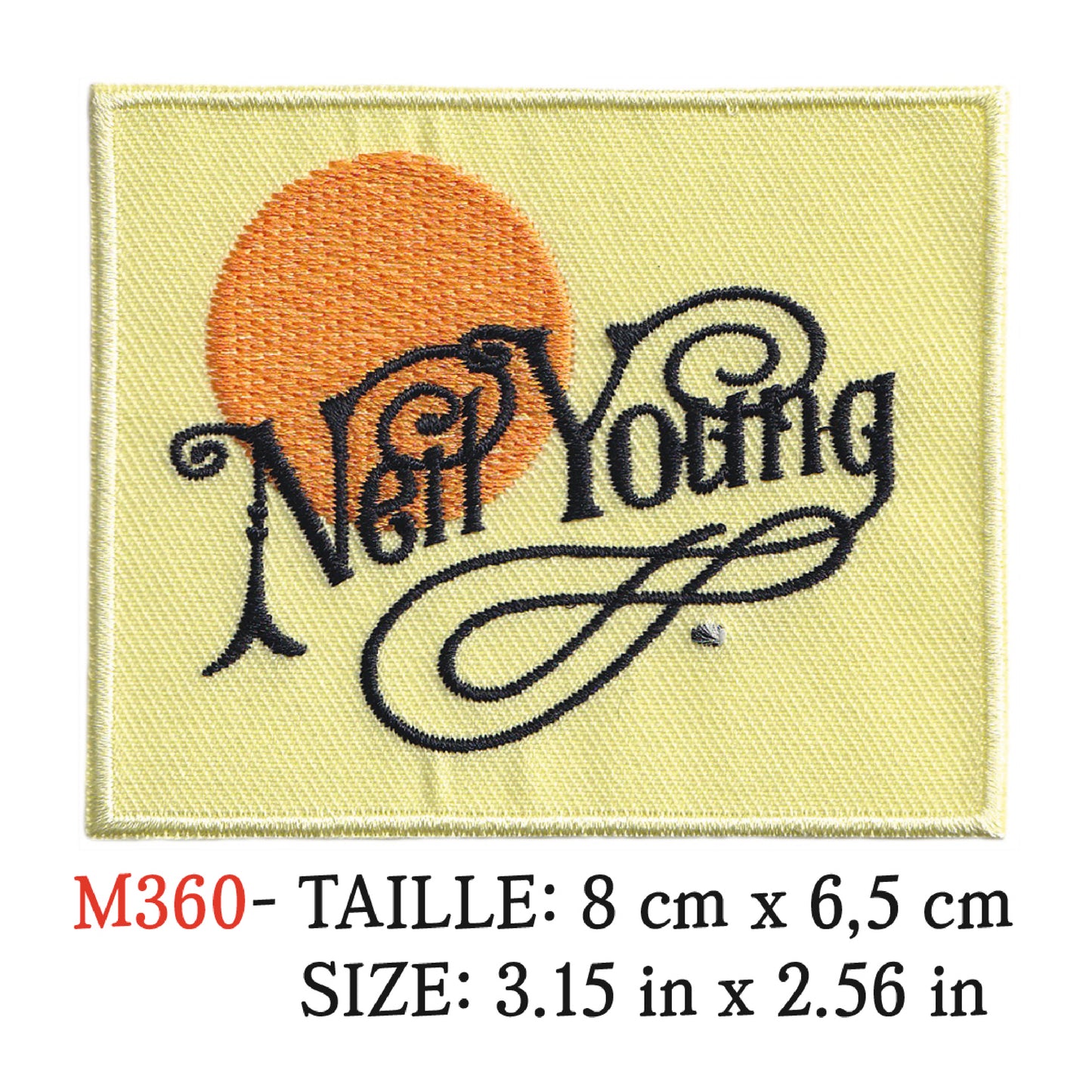 MAXIMUMPATCHES - Ecusson Patch Brodé Thermocollant - 8 cm x 6,5 cm - Neil Young Groupe Musique Rock Punk Hard Trash Métal Heavy Psychedelic