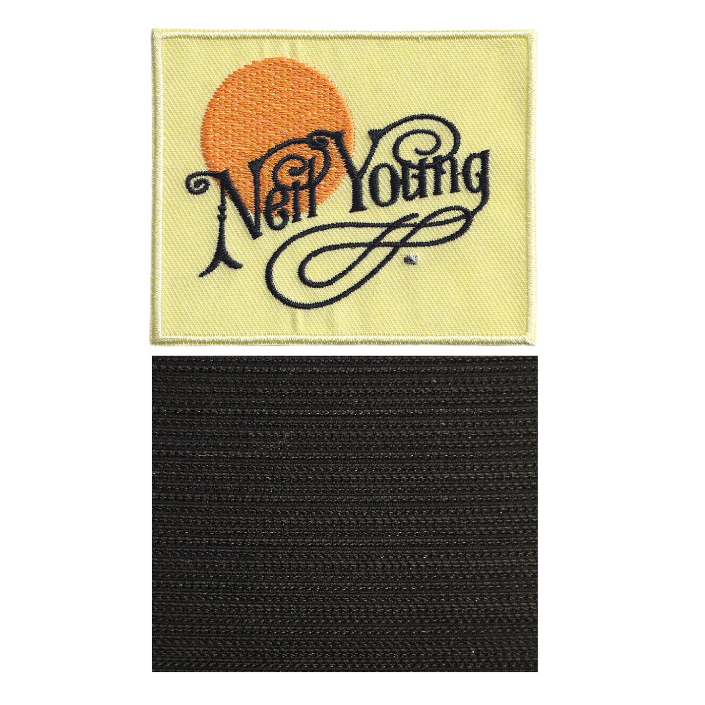 MAXIMUMPATCHES - Neil Young - 8 cm x 6,5 cm - Ecusson Patch Brodé Avec Scratch Cousu Au Dos + Carré Scratch A Coudre, Face Opposé 10 cm x 10 cm/Groupe Musique Métal Rock Punk Heavy Trash Blues