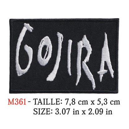 MAXIMUMPATCHES - Ecusson Patch Brodé Thermocollant - 7,8 cm x 5,3 cm - Gojira Groupe Musique Rock Punk Hard Trash Métal Heavy Psychedelic