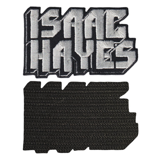 MAXIMUMPATCHES - Isaac Hayes - 8 cm x 5 cm - Ecusson Patch Brodé Avec Scratch Cousu Au Dos + Carré Scratch A Coudre, Face Opposé 10 cm x 10 cm/Groupe Musique Métal Rock Punk Heavy Trash Blues