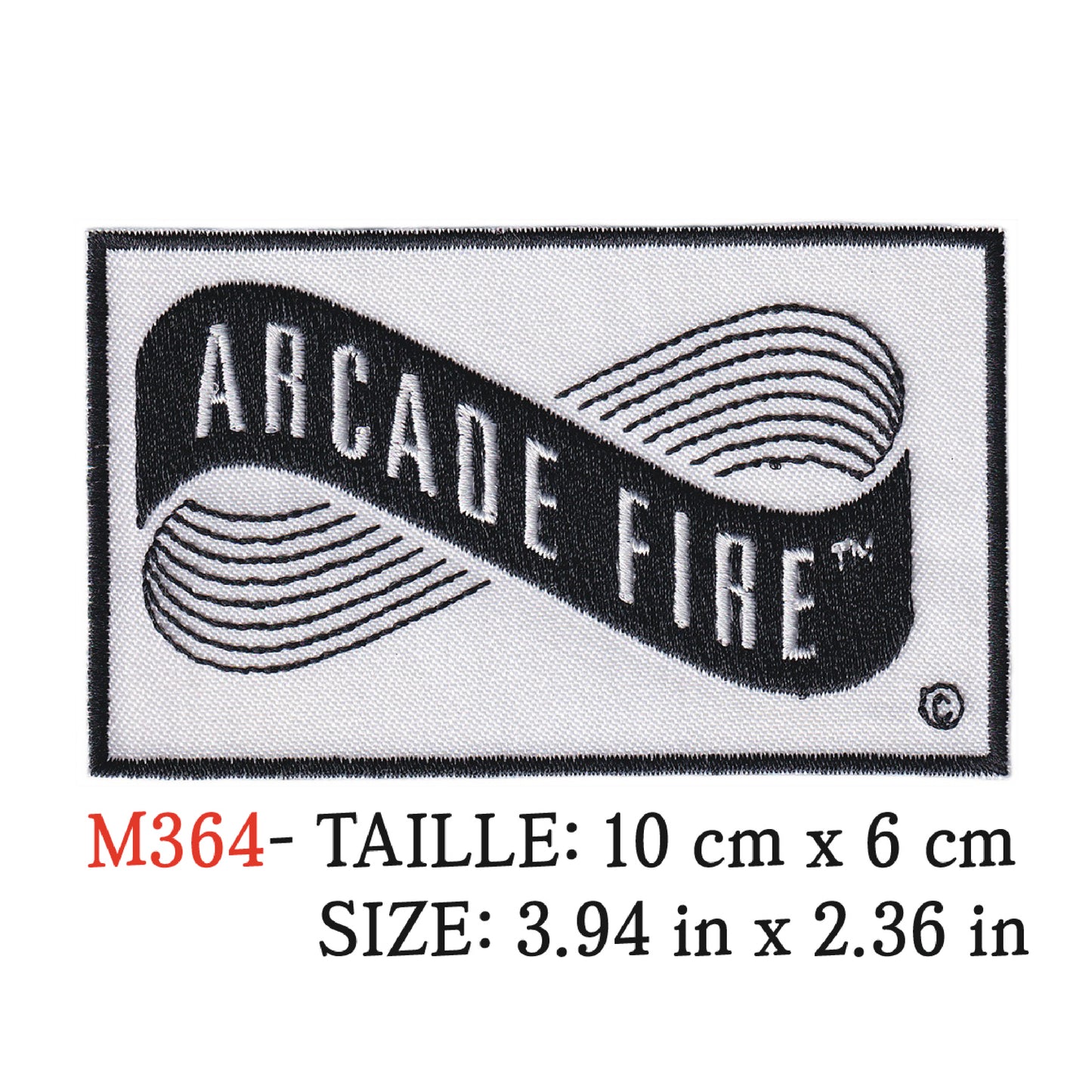 MAXIMUMPATCHES - Ecusson Patch Brodé Thermocollant - 10 cm x 6 cm - Arcade Fire Groupe Musique Rock Punk Hard Trash Métal Heavy Psychedelic