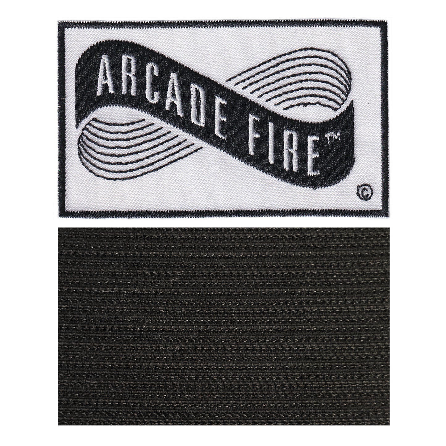 MAXIMUMPATCHES - Arcade Fire - 10 cm x 6 cm - Ecusson Patch Brodé Avec Scratch Cousu Au Dos + Carré Scratch A Coudre, Face Opposé 10 cm x 10 cm/Groupe Musique Métal Rock Punk Heavy Trash Blues