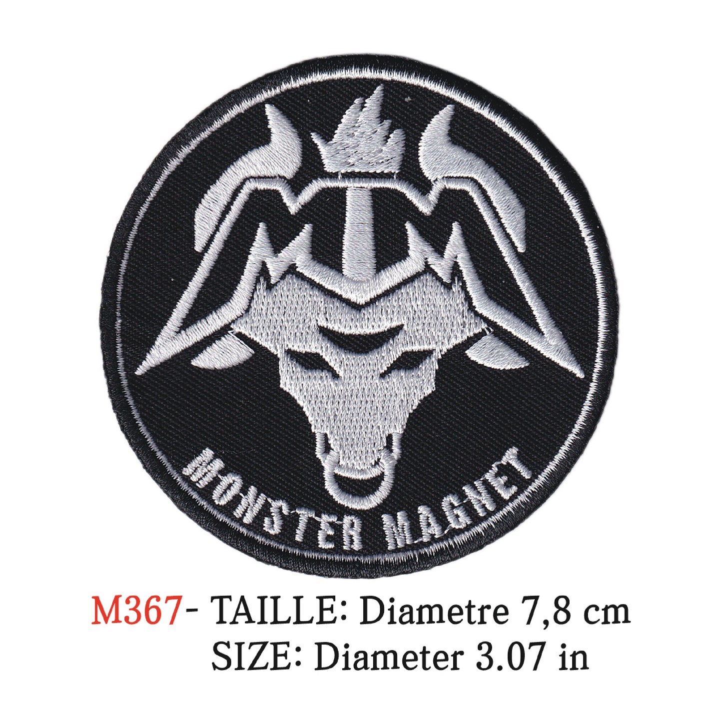 MAXIMUMPATCHES - Ecusson Patch Brodé Thermocollant - Diametre 7,8 cm - Monster Magnet Groupe Musique Rock Punk Hard Trash Métal Heavy Psychedelic