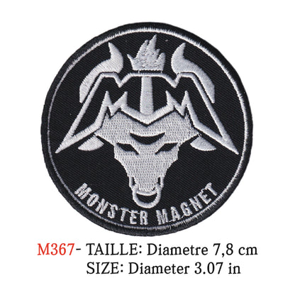 MAXIMUMPATCHES - Ecusson Patch Brodé Thermocollant - Diametre 7,8 cm - Monster Magnet Groupe Musique Rock Punk Hard Trash Métal Heavy Psychedelic