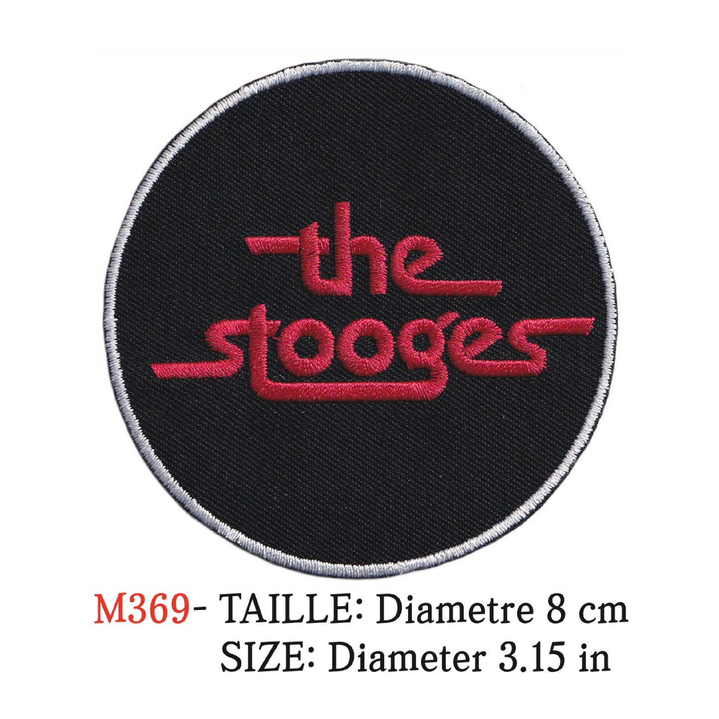 MAXIMUMPATCHES - Ecusson Patch Brodé Thermocollant - Diametre 8 cm - The Stooges Groupe Musique Rock Punk Hard Trash Métal Heavy Psychedelic