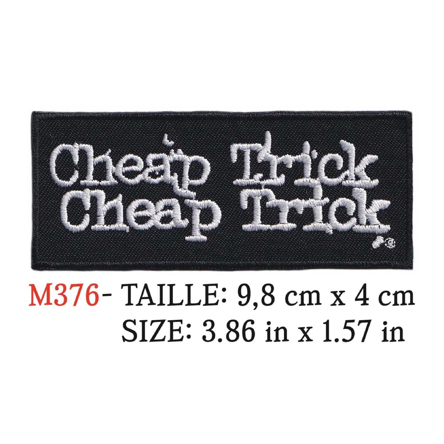 MAXIMUMPATCHES - Ecusson Patch Brodé Thermocollant - 9,8 cm x 4 cm - Cheap Trick Groupe Musique Rock Punk Hard Trash Métal Heavy Psychedelic