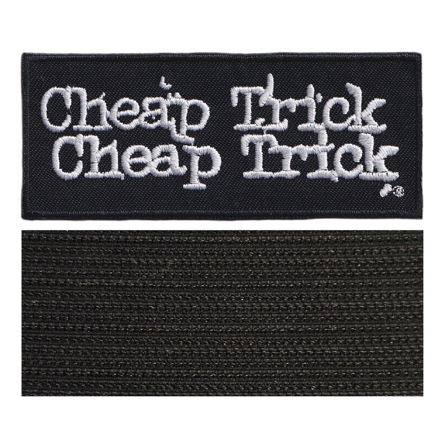 MAXIMUMPATCHES - Cheap Trick - 9,8 cm x 4 cm - Ecusson Patch Brodé Avec Scratch Cousu Au Dos + Carré Scratch A Coudre, Face Opposé 10 cm x 10 cm/Groupe Musique Métal Rock Punk Heavy Trash Blues