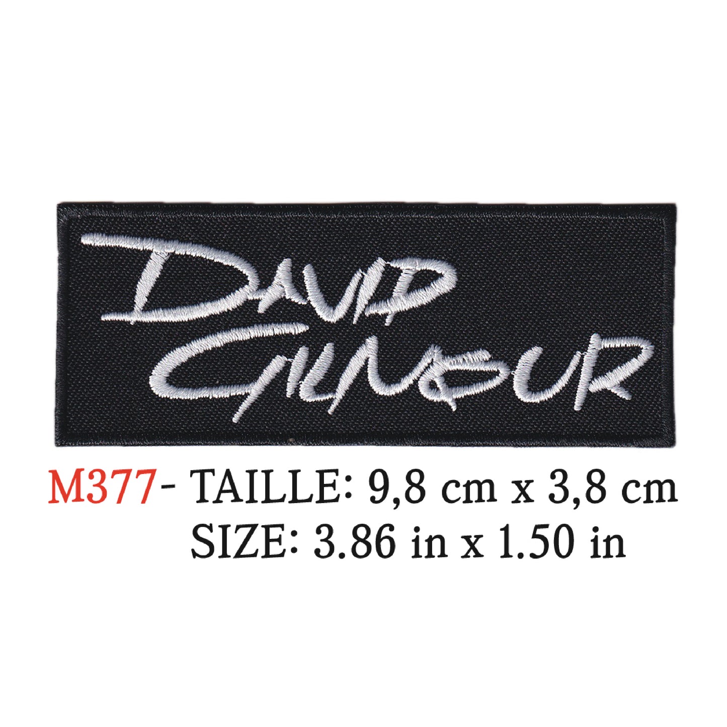 MAXIMUMPATCHES - Ecusson Patch Brodé Thermocollant - 9,8 cm x 3,8 cm - David Gilmour Groupe Musique Rock Punk Hard Trash Métal Heavy Psychedelic