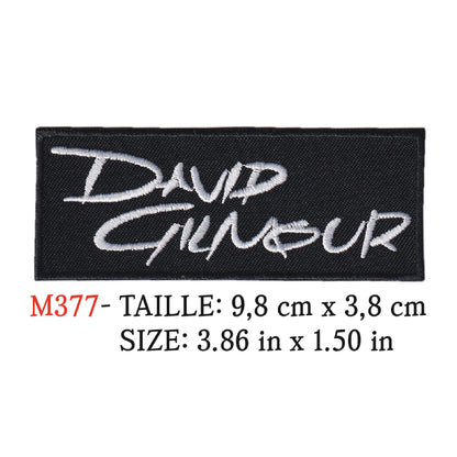 MAXIMUMPATCHES - Ecusson Patch Brodé Thermocollant - 9,8 cm x 3,8 cm - David Gilmour Groupe Musique Rock Punk Hard Trash Métal Heavy Psychedelic