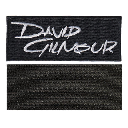 MAXIMUMPATCHES - David Gilmour - 9,8 cm x 3,8 cm - Ecusson Patch Brodé Avec Scratch Cousu Au Dos + Carré Scratch A Coudre, Face Opposé 10 cm x 10 cm/Groupe Musique Métal Rock Punk Heavy Trash Blues