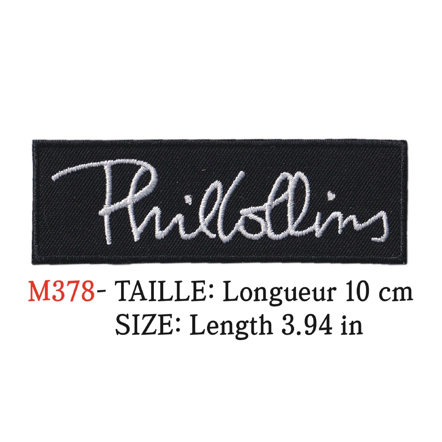 MAXIMUMPATCHES - Ecusson Patch Brodé Thermocollant - Longueur 10 cm - Phil Collins Groupe Musique Rock Punk Hard Trash Métal Heavy Psychedelic