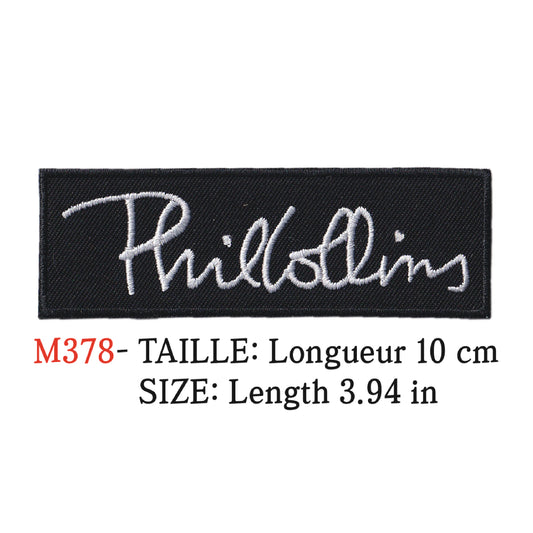 MAXIMUMPATCHES - Ecusson Patch Brodé Thermocollant - Longueur 10 cm - Phil Collins Groupe Musique Rock Punk Hard Trash Métal Heavy Psychedelic