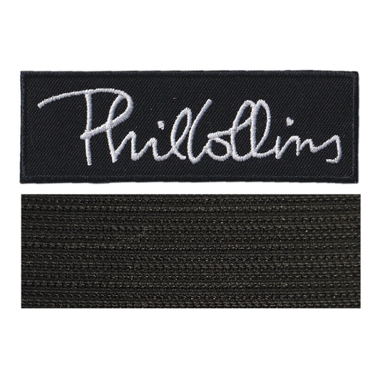 MAXIMUMPATCHES - Phil Collins - Longueur 10 cm - Ecusson Patch Brodé Avec Scratch Cousu Au Dos + Carré Scratch A Coudre, Face Opposé 10 cm x 10 cm/Groupe Musique Métal Rock Punk Heavy Trash Blues
