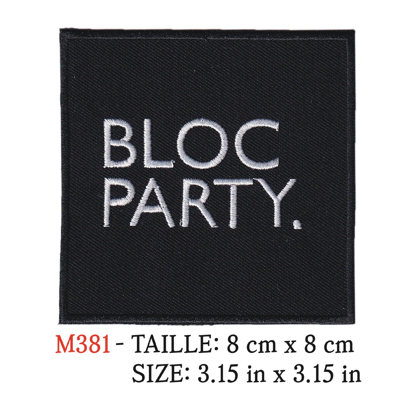 MAXIMUMPATCHES - Ecusson Patch Brodé Thermocollant - 8 cm x 8 cm - Block Party Groupe Musique Rock Punk Hard Trash Métal Heavy Psychedelic