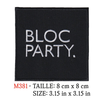 MAXIMUMPATCHES - Ecusson Patch Brodé Thermocollant - 8 cm x 8 cm - Block Party Groupe Musique Rock Punk Hard Trash Métal Heavy Psychedelic