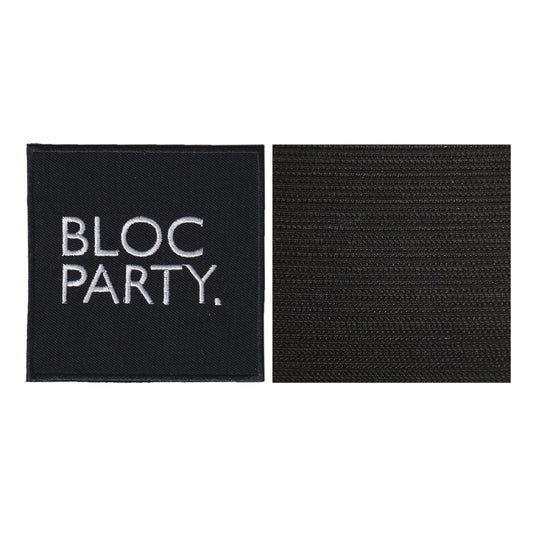 MAXIMUMPATCHES - Bloc Party - 8 cm x 8 cm - Ecusson Patch Brodé Avec Scratch Cousu Au Dos + Carré Scratch A Coudre, Face Opposé 10 cm x 10 cm/Groupe Musique Métal Rock Punk Heavy Trash Blues
