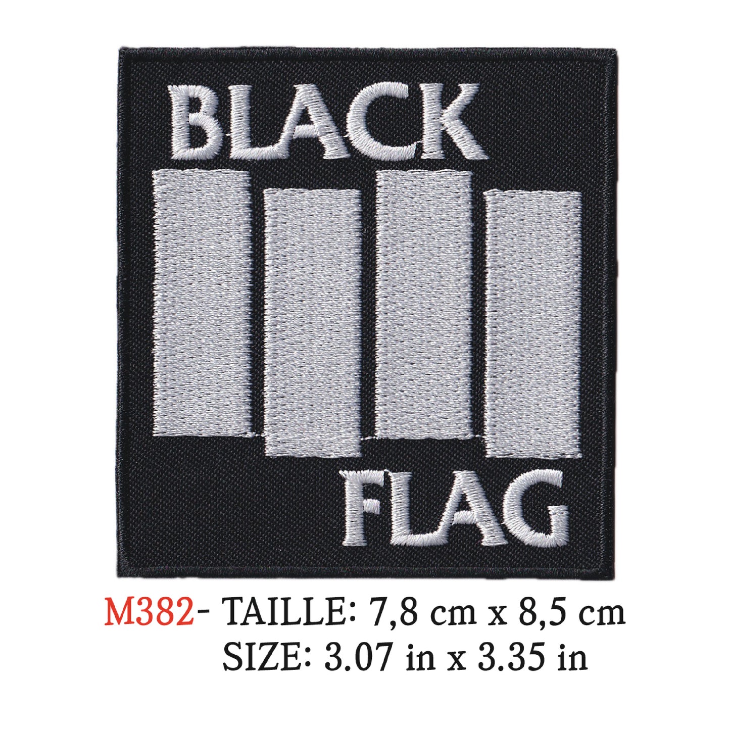 MAXIMUMPATCHES - Ecusson Patch Brodé Thermocollant - 7,8 cm x 8,5 cm - Black Flag Groupe Musique Rock Punk Hard Trash Métal Heavy Psychedelic