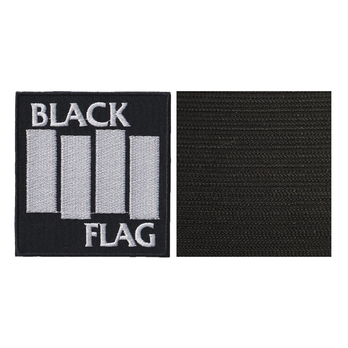 MAXIMUMPATCHES - Black Flag - 7,8 cm x 8,5 cm - Ecusson Patch Brodé Avec Scratch Cousu Au Dos + Carré Scratch A Coudre, Face Opposé 10 cm x 10 cm/Groupe Musique Métal Rock Punk Heavy Trash Blues