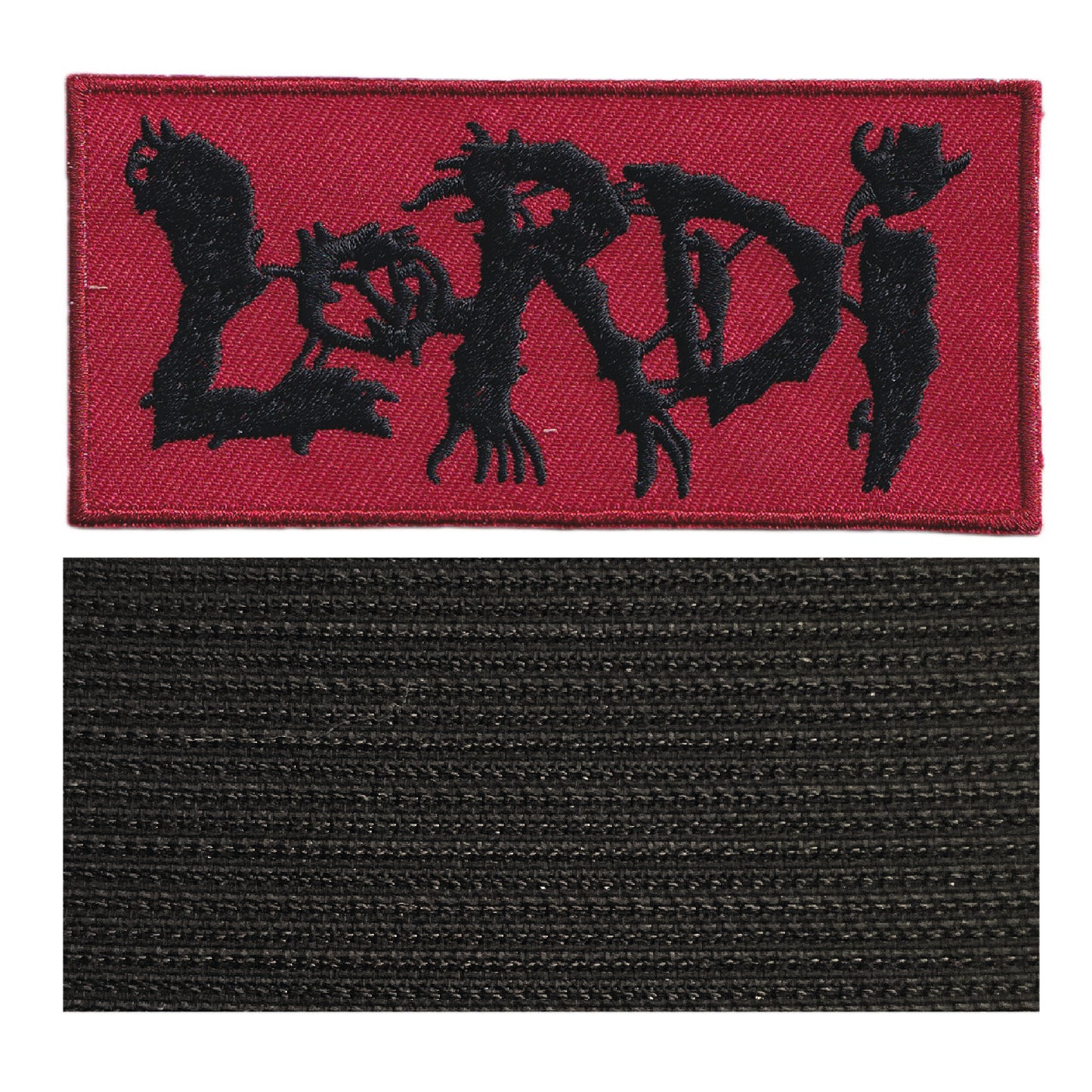 MAXIMUMPATCHES - Lordi - 10 cm x 4,7 cm - Ecusson Patch Brodé Avec Scratch Cousu Au Dos + Carré Scratch A Coudre, Face Opposé 10 cm x 10 cm/Groupe Musique Métal Rock Punk Heavy Trash Blues