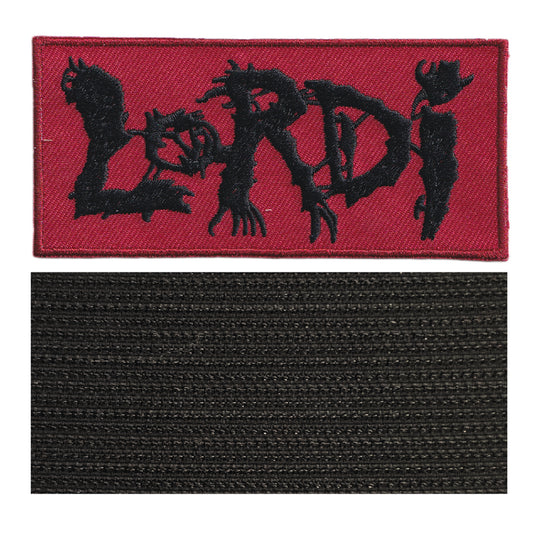 MAXIMUMPATCHES - Lordi - 10 cm x 4,7 cm - Ecusson Patch Brodé Avec Scratch Cousu Au Dos + Carré Scratch A Coudre, Face Opposé 10 cm x 10 cm/Groupe Musique Métal Rock Punk Heavy Trash Blues