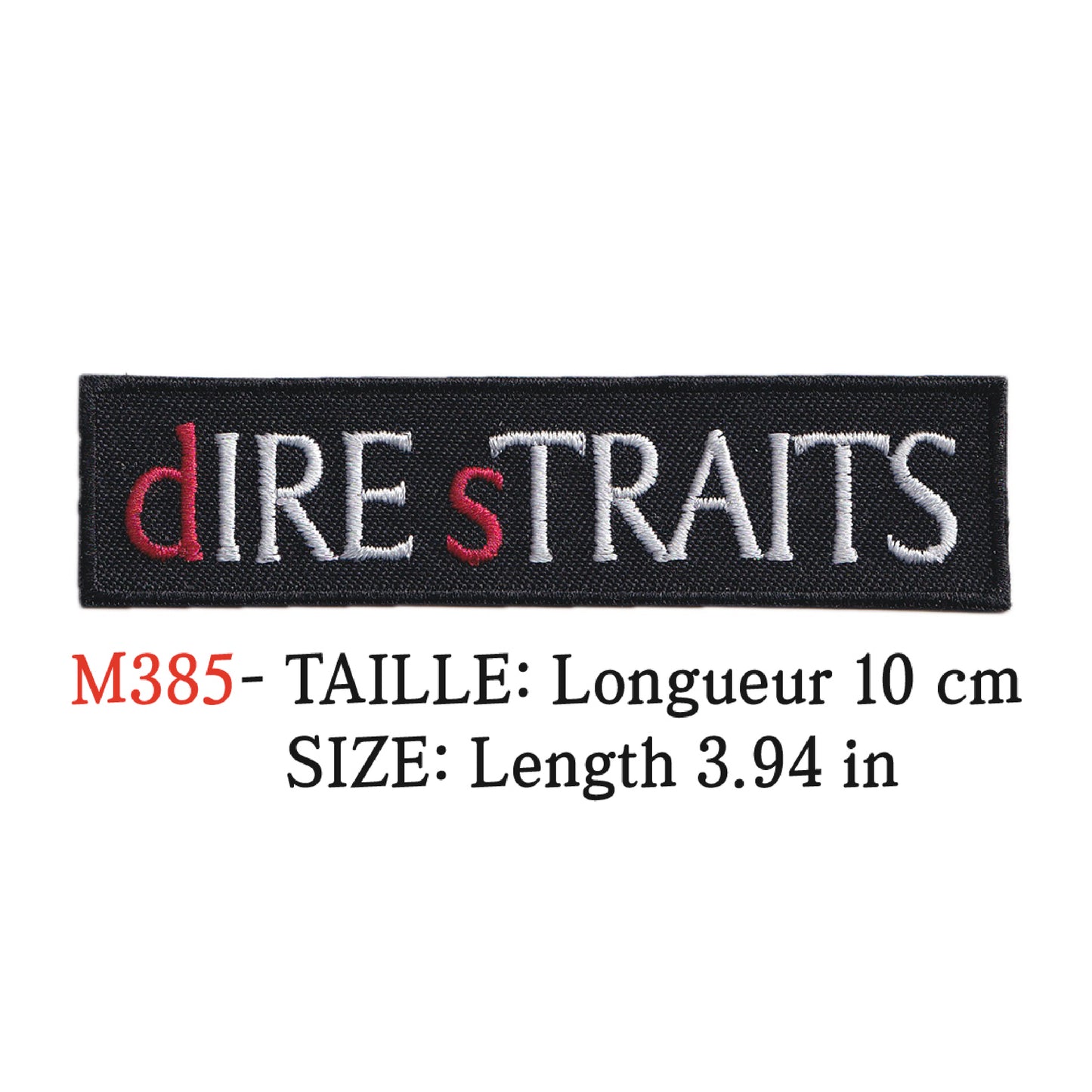 MAXIMUMPATCHES - Ecusson Patch Brodé Thermocollant - Longueur 10 cm - Dire Straits Groupe Musique Rock Punk Hard Trash Métal Heavy Psychedelic