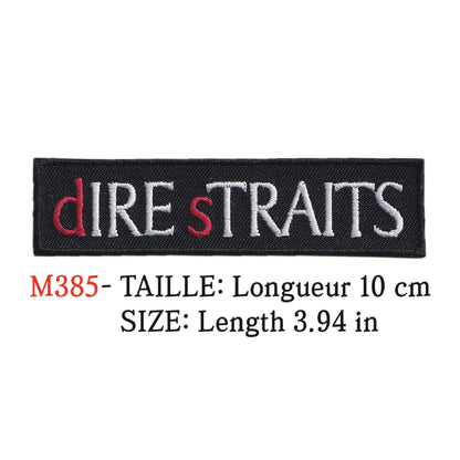 MAXIMUMPATCHES - Ecusson Patch Brodé Thermocollant - Longueur 10 cm - Dire Straits Groupe Musique Rock Punk Hard Trash Métal Heavy Psychedelic
