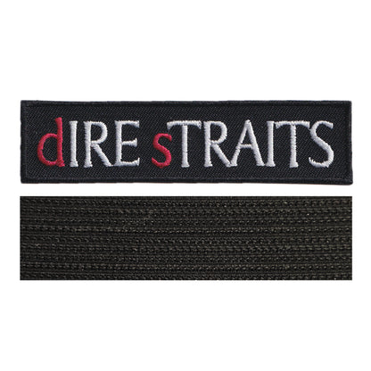 MAXIMUMPATCHES - Dire Straits - Longueur 10 cm - Ecusson Patch Brodé Avec Scratch Cousu Au Dos + Carré Scratch A Coudre, Face Opposé 10 cm x 10 cm/Groupe Musique Métal Rock Punk Heavy Trash Blues