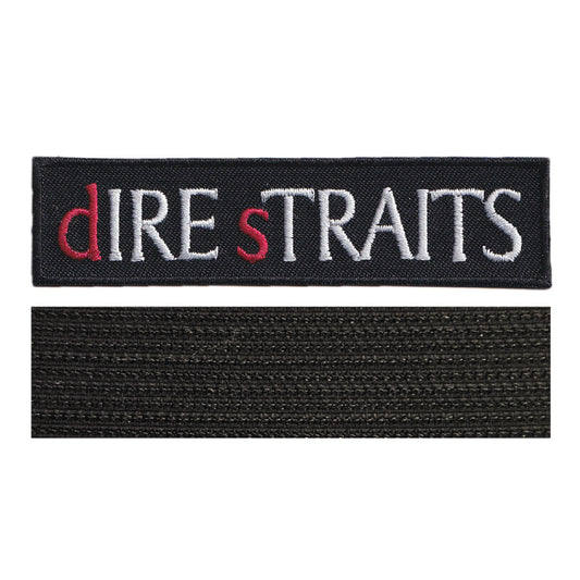 MAXIMUMPATCHES - Dire Straits - Longueur 10 cm - Ecusson Patch Brodé Avec Scratch Cousu Au Dos + Carré Scratch A Coudre, Face Opposé 10 cm x 10 cm/Groupe Musique Métal Rock Punk Heavy Trash Blues