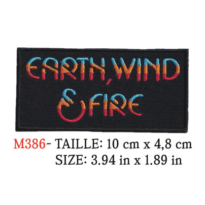 MAXIMUMPATCHES - Ecusson Patch Brodé Thermocollant - 10 cm x 4,8 cm - Earth Wind Fire Groupe Musique Rock Punk Hard Trash Métal Heavy Psychedelic
