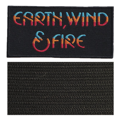 MAXIMUMPATCHES - Earth Wind Fire - 10 cm x 4,8 cm - Ecusson Patch Brodé Avec Scratch Cousu Au Dos + Carré Scratch A Coudre, Face Opposé 10 cm x 10 cm/Groupe Musique Métal Rock Punk Heavy Trash Blues