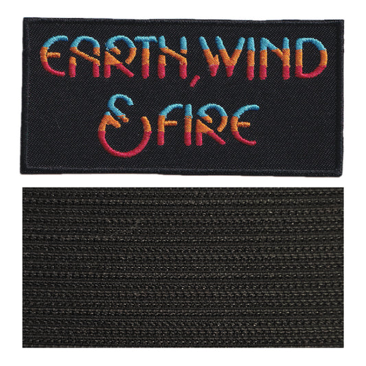 MAXIMUMPATCHES - Earth Wind Fire - 10 cm x 4,8 cm - Ecusson Patch Brodé Avec Scratch Cousu Au Dos + Carré Scratch A Coudre, Face Opposé 10 cm x 10 cm/Groupe Musique Métal Rock Punk Heavy Trash Blues