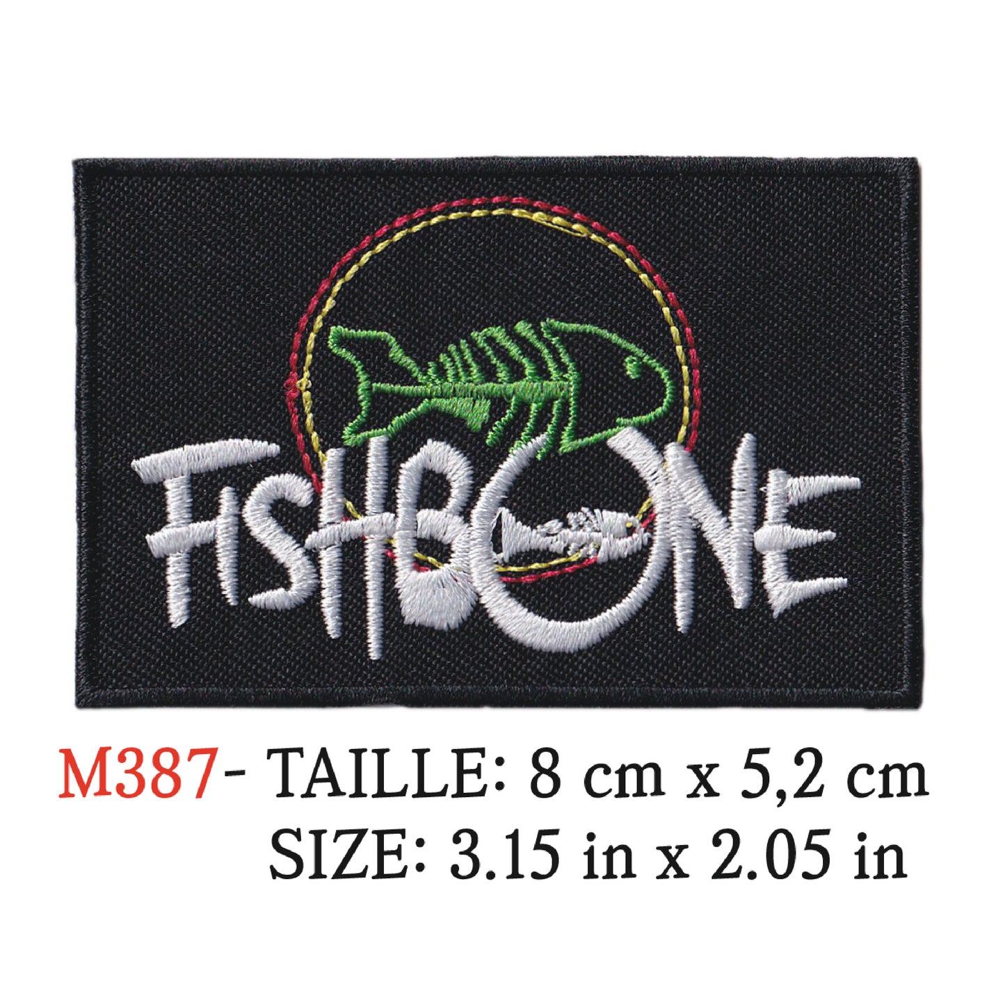 MAXIMUMPATCHES - Ecusson Patch Brodé Thermocollant - 8 cm x 5,2 cm - Fishbone Groupe Musique Rock Punk Hard Trash Métal Heavy Psychedelic