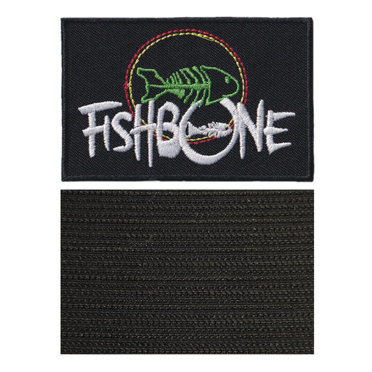 MAXIMUMPATCHES - Fishbone - 8 cm x 5,2 cm - Ecusson Patch Brodé Avec Scratch Cousu Au Dos + Carré Scratch A Coudre, Face Opposé 10 cm x 10 cm/Groupe Musique Métal Rock Punk Heavy Trash Blues