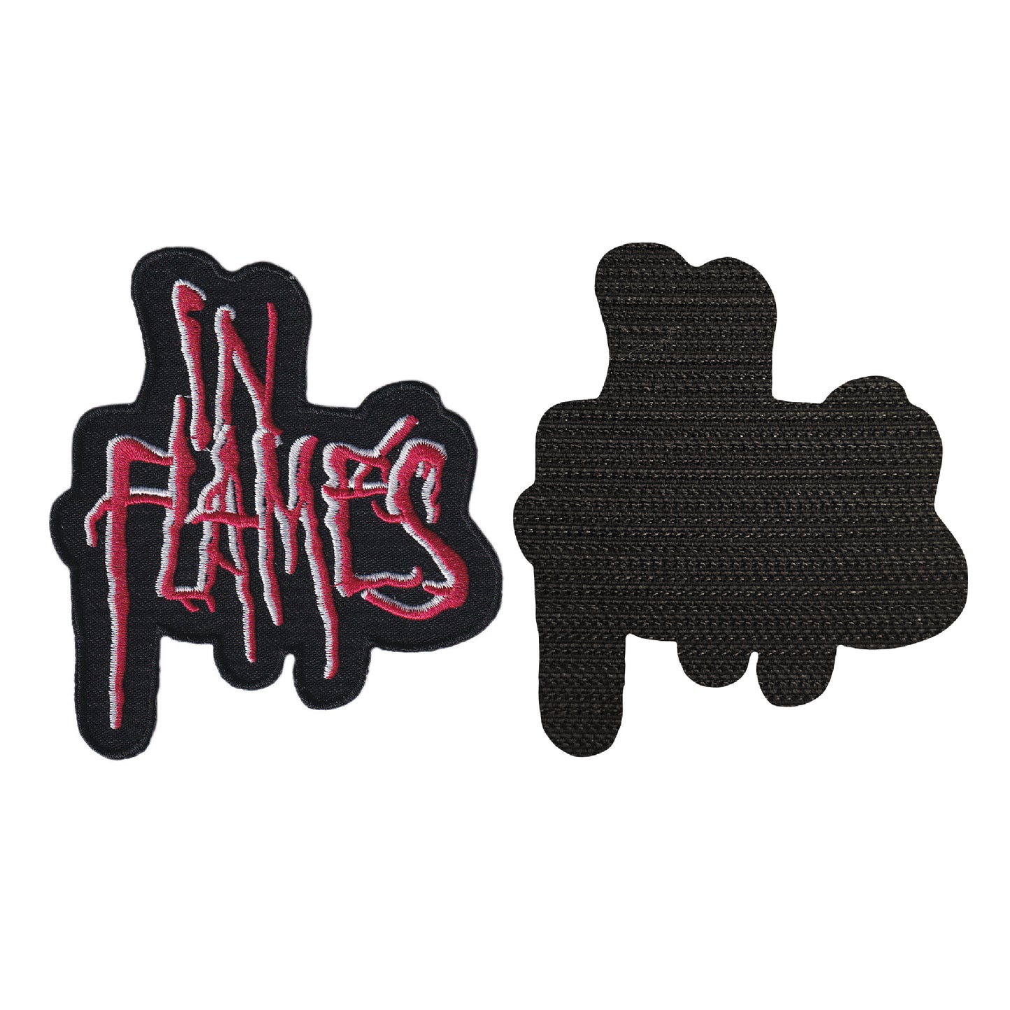 MAXIMUMPATCHES - In Flames - 8,8 cm x 9,8 cm - Ecusson Patch Brodé Avec Scratch Cousu Au Dos + Carré Scratch A Coudre, Face Opposé 10 cm x 10 cm/Groupe Musique Métal Rock Punk Heavy Trash Blues