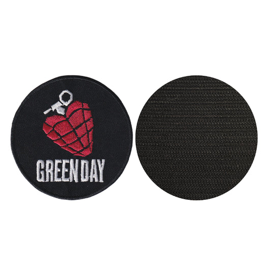 MAXIMUMPATCHES - 394M - Diamètre 7,8 cm - Ecusson Patch Brodé Avec Scratch Cousu Au Dos + Carré Scratch A Coudre, Face Opposé 10 cm x 10 cm/Groupe Musique Métal Rock Punk Heavy Trash Blues