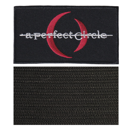 MAXIMUMPATCHES - A Perfect Circle - 9 cm x 5 cm - Ecusson Patch Brodé Avec Scratch Cousu Au Dos + Carré Scratch A Coudre, Face Opposé 10 cm x 10 cm/Groupe Musique Métal Rock Punk Heavy Trash Blues