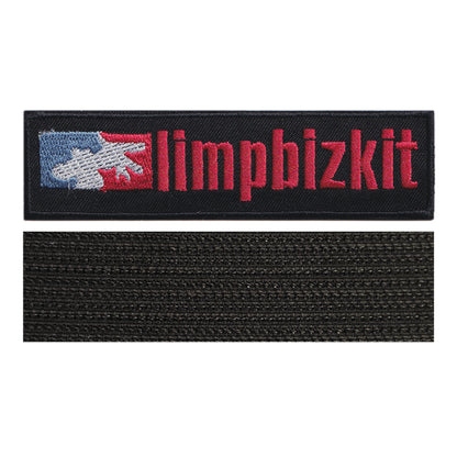 MAXIMUMPATCHES - Limpbizkit - 11,8 cm x 3,1 cm - Ecusson Patch Brodé Avec Scratch Cousu Au Dos + Carré Scratch A Coudre, Face Opposé 10 cm x 10 cm/Groupe Musique Métal Rock Punk Heavy Trash Blues