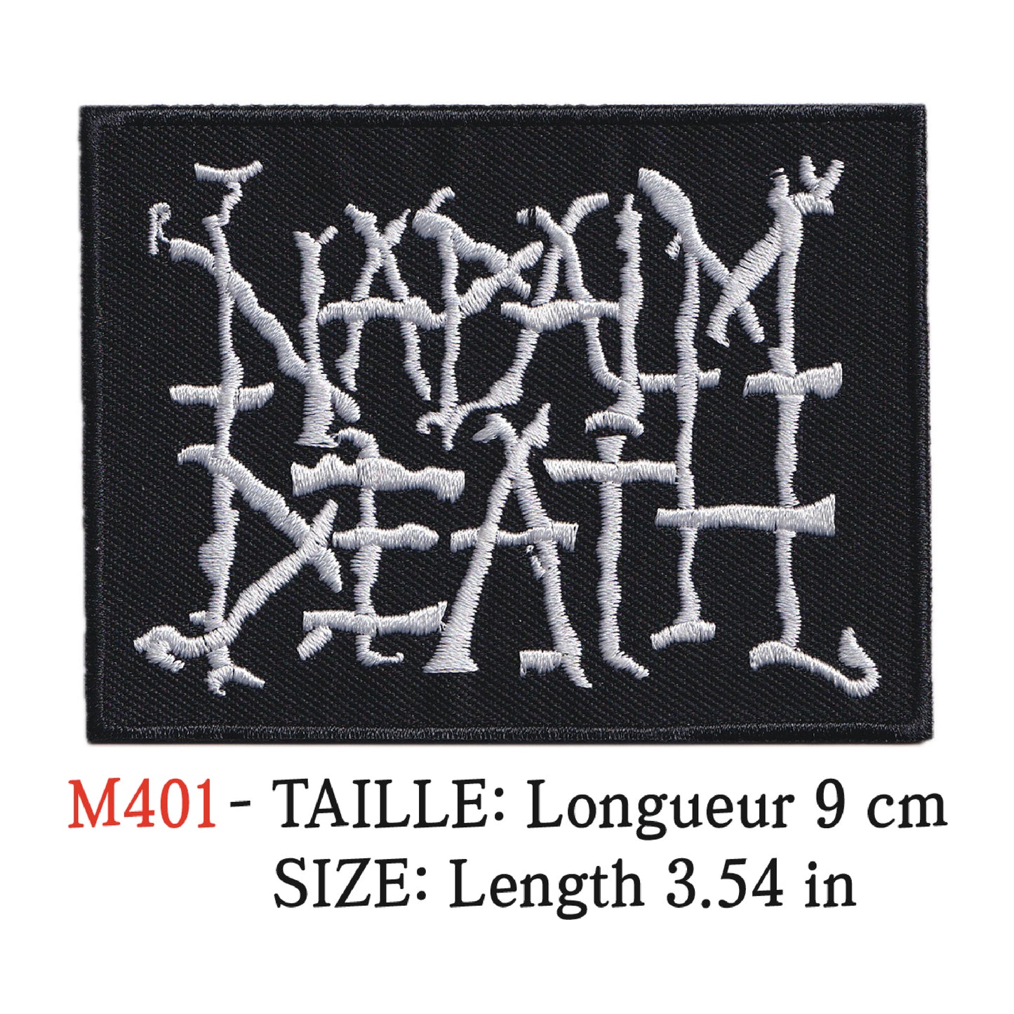 MAXIMUMPATCHES - Ecusson Patch Brodé Therrmocollant - Longueur 9 cm - Napalm Death Groupe Musique Rock Punk Hard Trash Métal Heavy Psychedelic