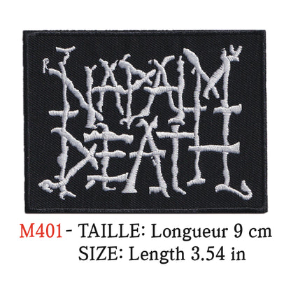 MAXIMUMPATCHES - Ecusson Patch Brodé Therrmocollant - Longueur 9 cm - Napalm Death Groupe Musique Rock Punk Hard Trash Métal Heavy Psychedelic