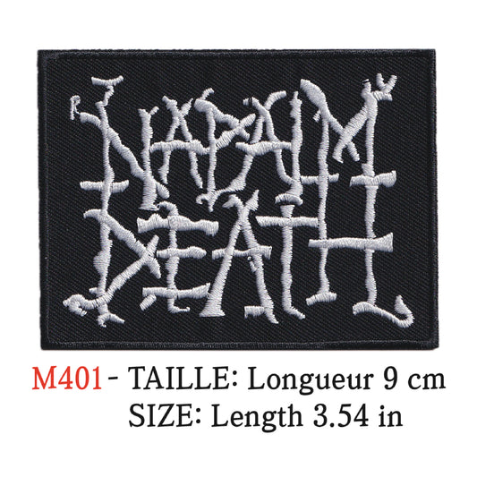 MAXIMUMPATCHES - Ecusson Patch Brodé Therrmocollant - Longueur 9 cm - Napalm Death Groupe Musique Rock Punk Hard Trash Métal Heavy Psychedelic