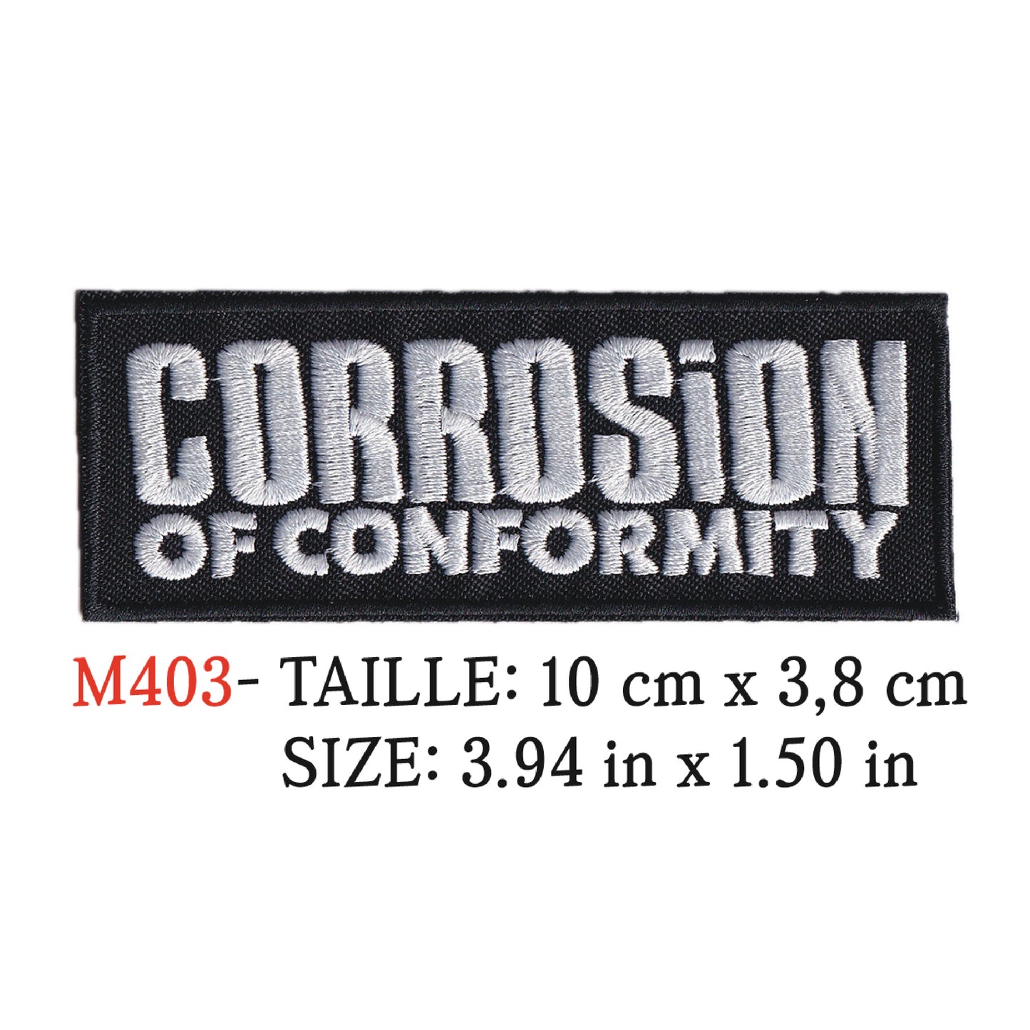 MAXIMUMPATCHES - Ecusson Patch Brodé Therrmocollant - 10 cm x 3,8 cm - Corrosion Of Conformity Groupe Musique Rock Punk Hard Trash Métal Heavy Psychedelic