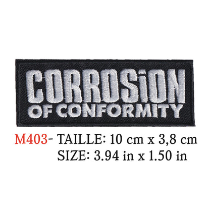 MAXIMUMPATCHES - Ecusson Patch Brodé Therrmocollant - 10 cm x 3,8 cm - Corrosion Of Conformity Groupe Musique Rock Punk Hard Trash Métal Heavy Psychedelic