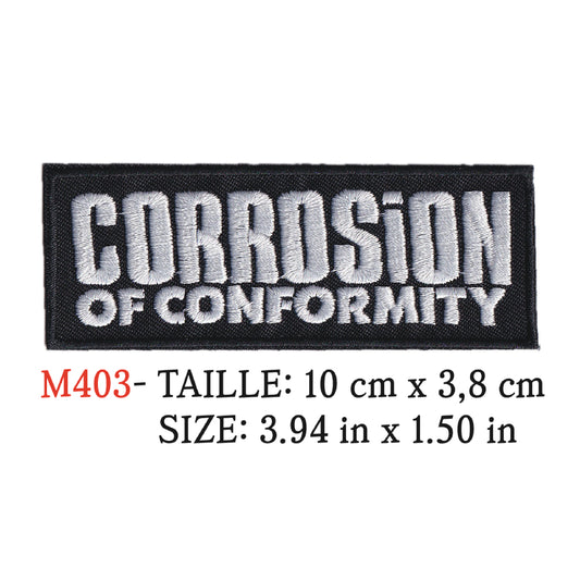 MAXIMUMPATCHES - Ecusson Patch Brodé Therrmocollant - 10 cm x 3,8 cm - Corrosion Of Conformity Groupe Musique Rock Punk Hard Trash Métal Heavy Psychedelic