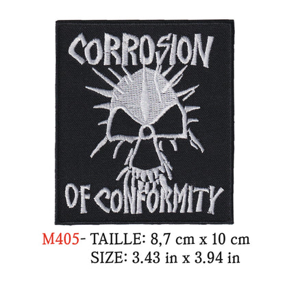 MAXIMUMPATCHES - Ecusson Patch Brodé Therrmocollant - 8,7 cm x 10 cm - Corrosion of Conformity Groupe Musique Rock Punk Hard Trash Métal Heavy Psychedelic